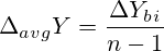 \Delta_{avg}Y = \frac{\Delta Y_b_i}{n-1}
