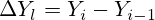 \Delta Y_l=Y_i - Y_{i-1}