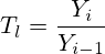 T_l=\frac{Y_i}{Y_{i-1}}