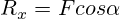 R_x=Fcos\alpha