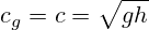 c_g=c=\sqrt{gh}