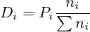 {D_i}={P_i}\frac{n_i}{\sum{n_i}}