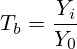 T_b=\frac{Y_i}{Y_0}