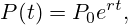 P(t)=P_0 e^{rt},