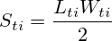 S_{ti} = \frac{L_{ti} W_{ti}}{2}
