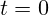 t = 0
